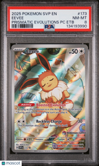 2025 Pokemon Black Star Promo Eevee Prismatic Evolutions PC Etb PSA 8 #173