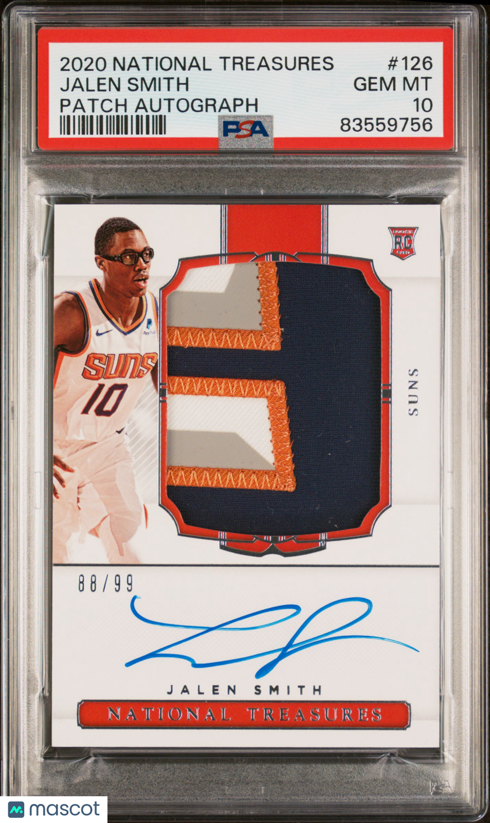 2020 National Treasures Jalen Smith #126 PSA 10 RPA Rookie Auto Patch