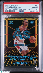2024 Obsidian Atomic Initials Alexandre Sarr #20 Rookie Gold Molten #/10 PSA 10