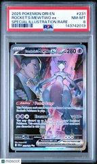 2025 Pokemon Destined Rivals Rocket's Mewtwo EX FA Special Illus Rare PSA 8 #231