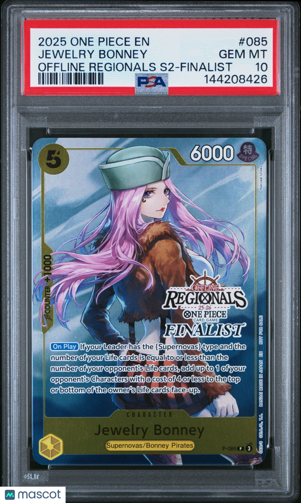 2025 One Piece Offline Regionals Pack ‘25 S2 Jewelry Bonney Finalist PSA 10 #085