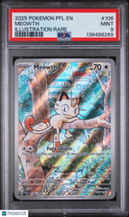2025 Pokemon EN-Phantasmal Flames Meowth Full Art Illustration Rare PSA 9 #106