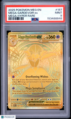 2025 Pokemon EN-Mega Evolution Mega Gardevoir Gold Mega Hyper Rare PSA 9 #187