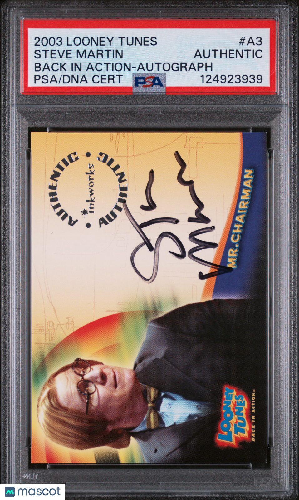 2003 Inkworks Looney Tunes Back In Action-Autograph Steve Martin #A3 PSA Auto