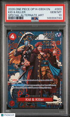2026 One Piece Op14 Azure Sea's Seven Kid & Killer Special Alt Art PSA 10 #003