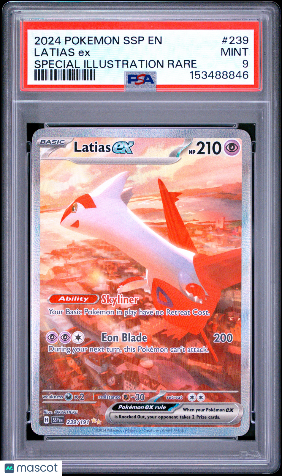2024 Pokemon SSP EN-Surging Sparks Latias EX Special Illust Rare PSA 9 #239