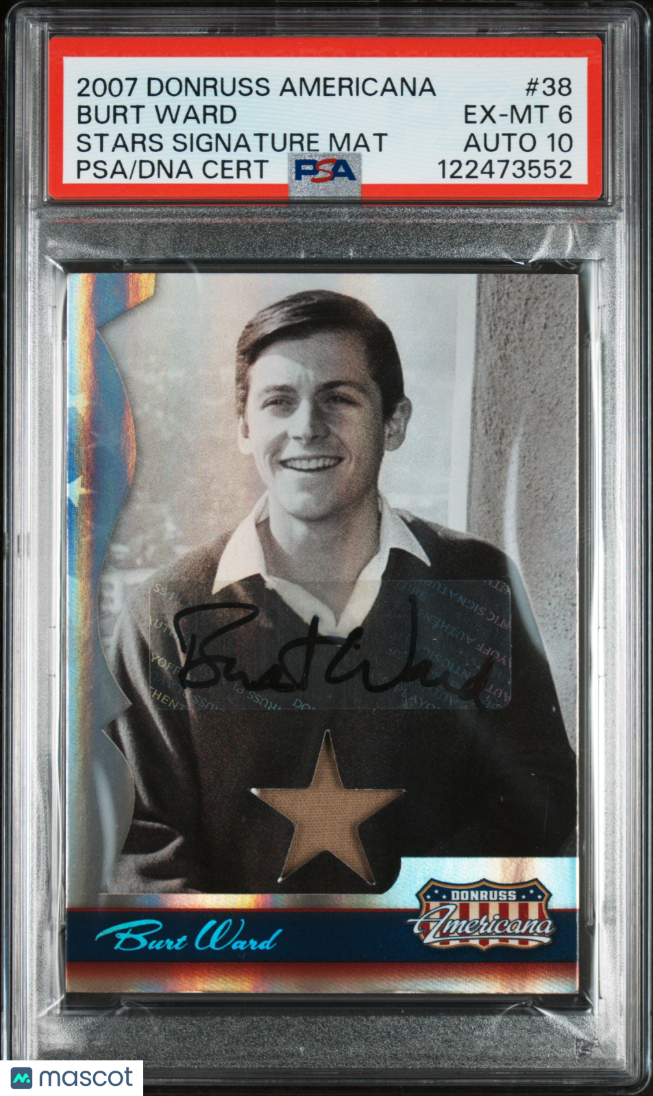2007 Donruss Americana Stars Signature Material Burt Ward Auto #38 PSA 6
