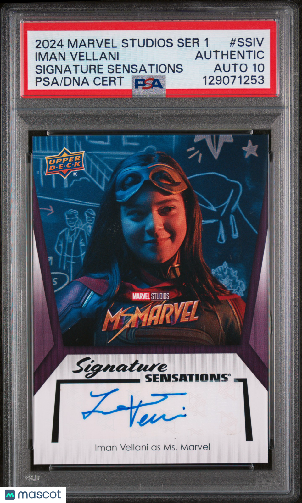 2024 Upper Deck Marvel Studios S1 Signature  Iman Vellani Ms Marvel PSA Auto 10