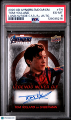 2020 Upper Deck Avengers Spiderman Autograph Tom Holland #TH Auto PSA 6