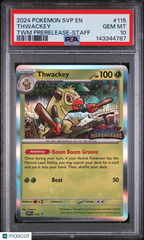 2024 Pokemon Black Star Promo Thwackey TWM Prerelease-Staff PSA 10 #115
