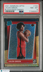 2021 Panini Donruss Optic Jalen Green #159 PSA 8 Black Gold Prizm #5/8 Rockets