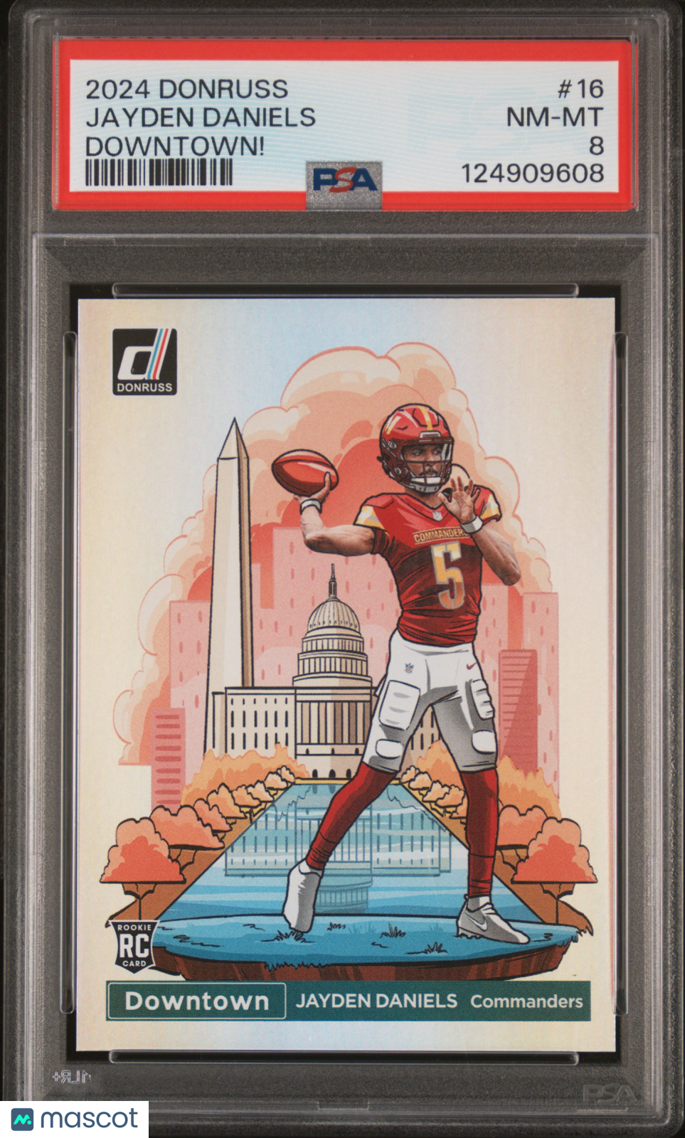 2024 Panini Donruss Downtown! Jayden Daniels #16 ROOKIE RC PSA 8