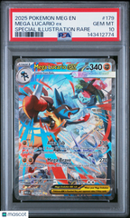 2025 Pokemon Evolution Mega Lucario EX Special Illustration Rare PSA 10 #179 Gem
