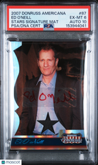2007 Donruss Americana Stars Signature Material Ed O'Neill #87 PSA 6 Auto 10