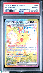 2024 Pokemon SSP EN-Surging Sparks Pikachu EX #238 Spec Illustration Rare PSA 10