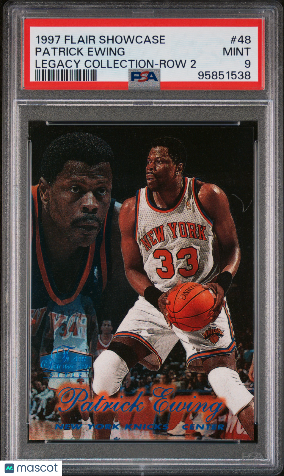 1997 Flair Showcase Legacy Collection Patrick Ewing #48 Row 2 /100 PSA 9 Mint