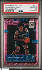 2022 Panini Donruss Optic Paolo Banchero #221 Pink Velocity Rookie RC /79 PSA 10