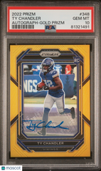 2022 Panini Prizm Ty Chandler #348 Autograph Gold Rookie #/10 PSA 10 Auto