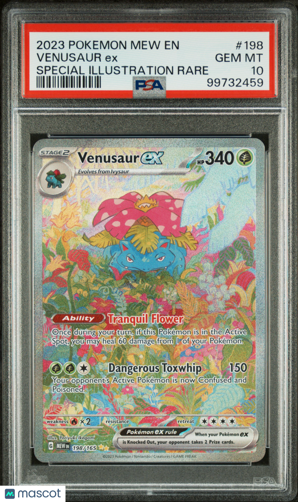 2023 Pokemon Mew EN-151 Venusaur EX #198 Special Illustration Rare FA PSA 10 Gem