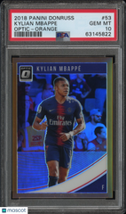 2018 Donruss Kylian Mbappe #53 Optic Orange Prizm / 99 Rookie PSA 10 France