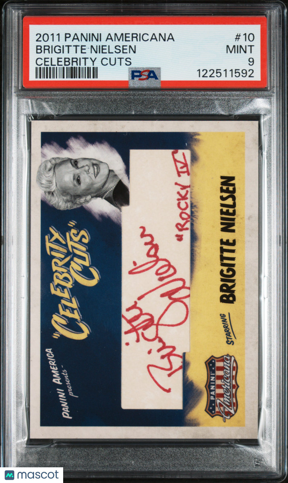 2011 Americana Celebrity Cuts Brigitte Nielsen Inscription Rocky Auto PSA 9