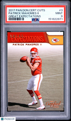 2017 Donruss Certified Cuts Great Expectations Patrick Mahomes Rookie #3 PSA 9