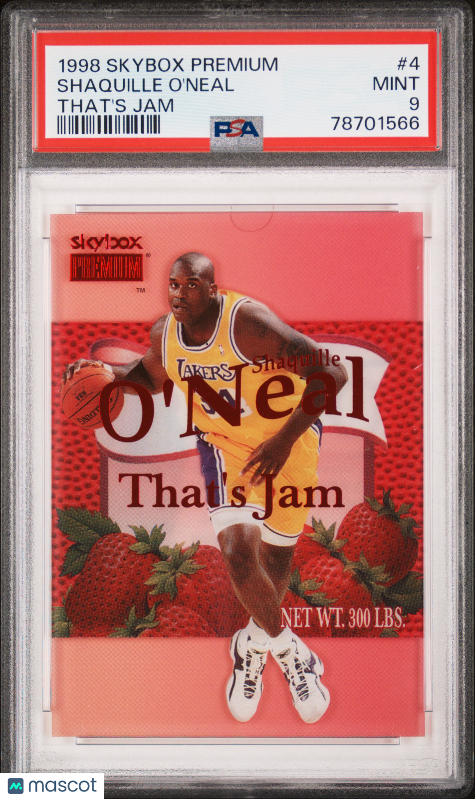 1998 Skybox Premium That's Jam Shaquille O'Neal #4 Short Print PSA 9 Lakers