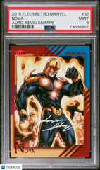 2015 Fleer Retro Marvel Nova #37 Kevin Sharpe Nova Auto PSA 9 Mint Signature