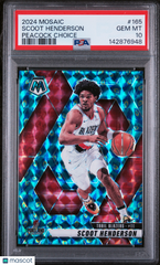 2024 Panini Mosaic Scoot Henderson #165 Peacock Choice SP PSA 10 Gem MInt POP 1