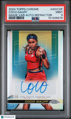 2024 Topps Chrome Tennis Image Variation Auto Coco Gauff Refractor /99 PSA 9