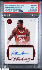 2015 Panini Flawless Premium Ink Hakeem Olajuwon Ruby /15 PSA 9 Auto 10 POP 1