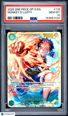 2025 One Piece Op13-Carrying On His Will Monkey D. Luffy PSA 10 #118 Gem Mint