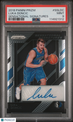 2018 Panini Prizm Sensational Signatures Luka Doncic Rookie RC Auto PSA 9 Lakers