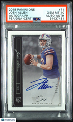 2018 Panini One Josh Allen #71 Rookie Autograph /49 PSA 10 Auto