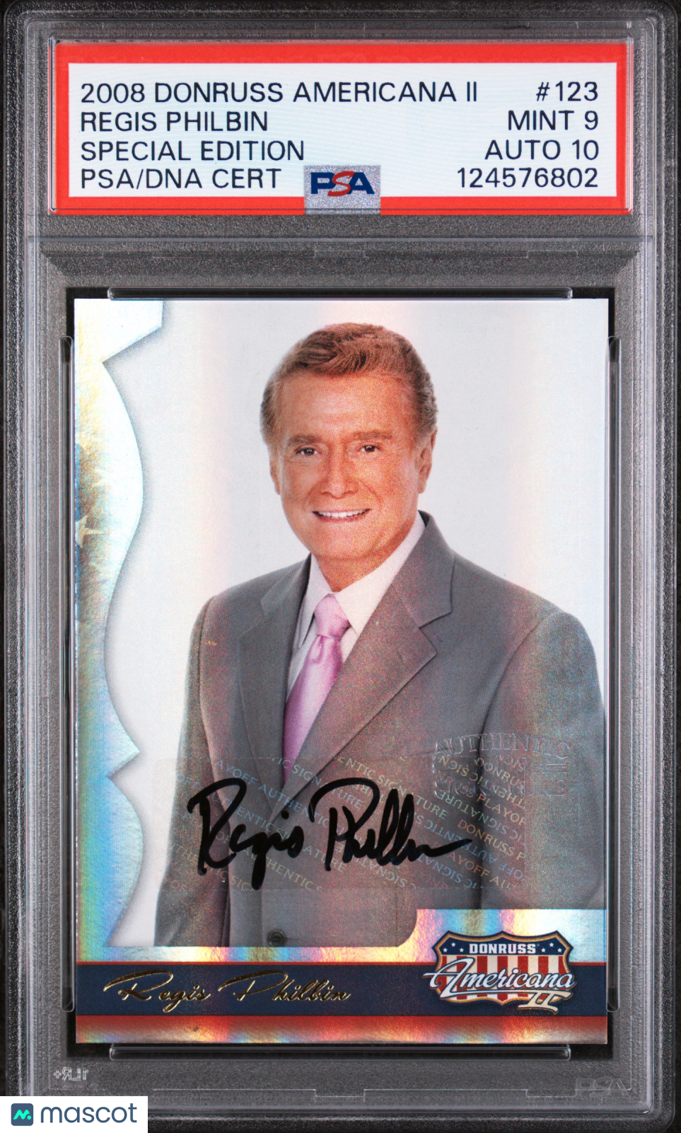 2008 Donruss Americana II Signature Regis Philbin #123 PSA 9 Auto 10