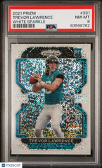 2021 Panini Prizm Trevor Lawrence #331 White Sparkle ROOKIE RC SP PSA 8
