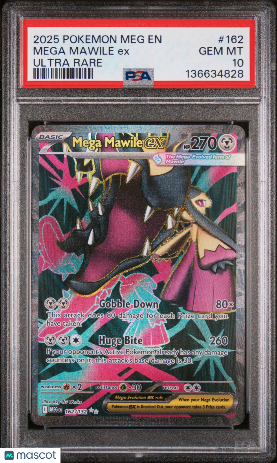 2025 Pokemon EN-Mega Evolution Mega Mawile EX Ultra Rare PSA 10 #162
