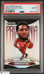 2024 Panini Prizm Black Prizmania Donovan Mitchell #13 Silver SP Low Pop PSA 10