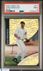 2000 Topps Tek Juan Gonzalez #3-7 Gold #/10 Hometown Pattern PSA 9