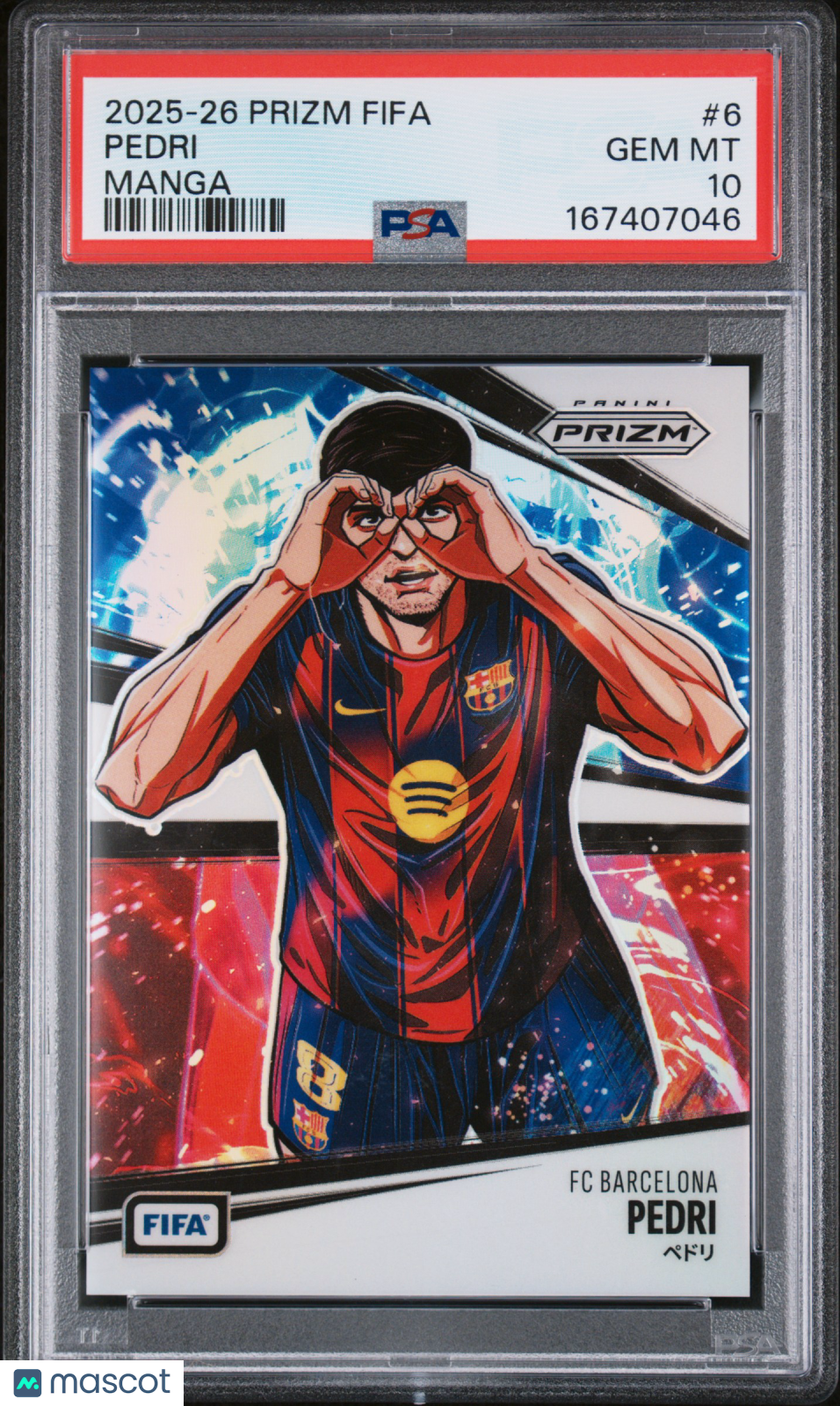 2025-2026 Panini Prizm FIFA Manga Pedri #6 SP PSA 10 Gem Mint Barcelona Low Pop