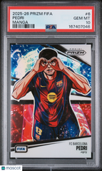 2025-2026 Panini Prizm FIFA Manga Pedri #6 SP PSA 10 Gem Mint Barcelona Low Pop