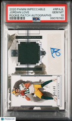 2020 Panini Impeccable Rookie Patch Auto Jordan Love #RPAJL 45/49 PSA 10 POP 7