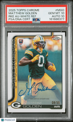 2025 Topps Chrome Rookies Auto Matthew Golden White Ref /30 PSA 10 Auto 10 POP 1