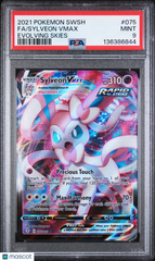 2021 Pokemon Sword & Shield Evolving Skies Sylveon VMAX Fa PSA 9 #075 Mint