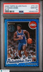 2025 Topps Silver Pack 1980-81 T Chrome VJ Edgecombe Blue Ref Rookie /150 PSA 10