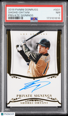 2018 Donruss Private Signings Shohei Ohtani Rookie Rare Hitting Auto /50 PSA 7