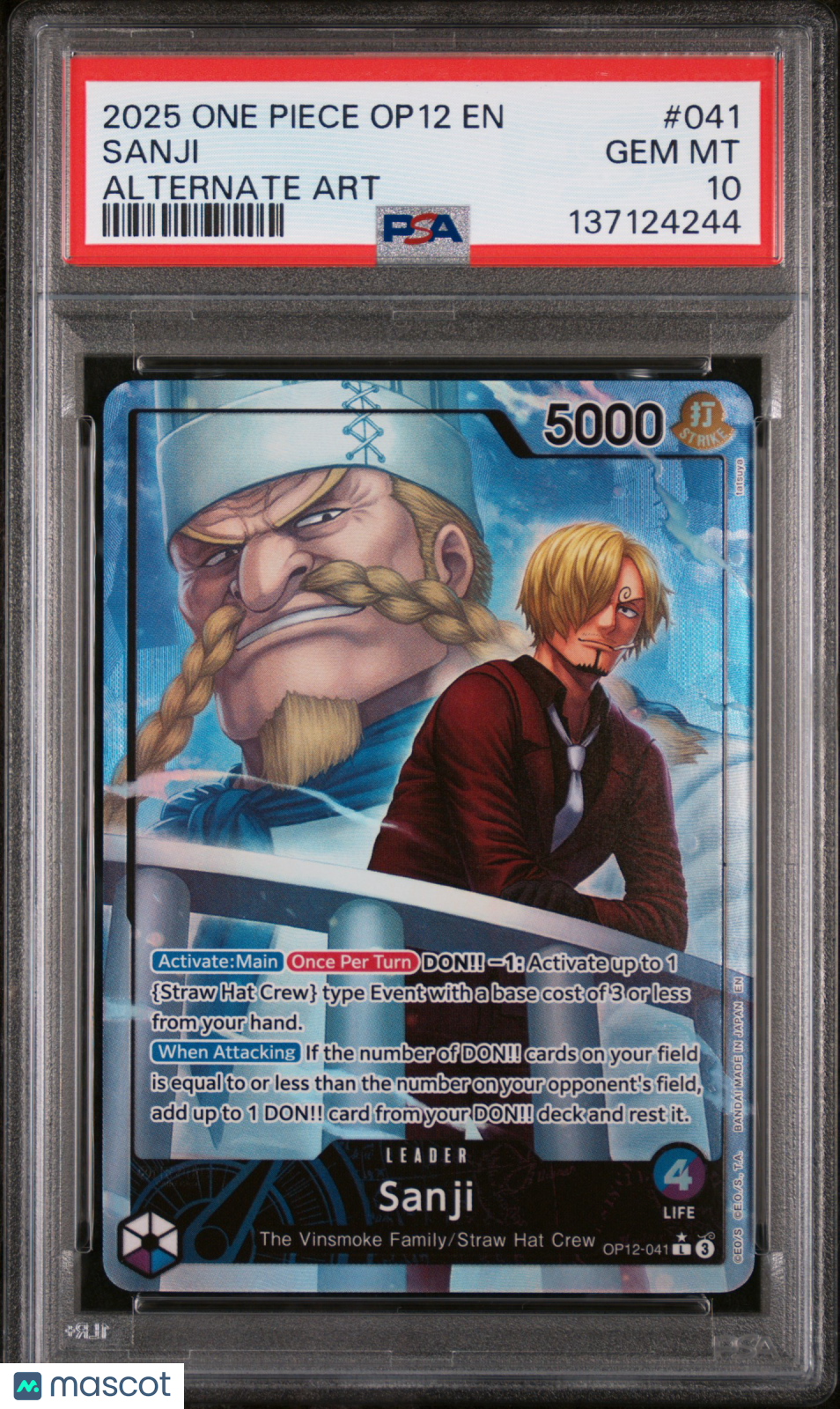 2025 One Piece Op12-Legacy Of The Master Sanji Foil Alternate Art PSA 10 #041