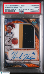 2024 Bowman Uni Jumbo Patch Auto Hannah Hidalgo Orange Geo Ref /25 PSA 9