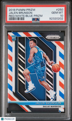 2018 Prizm Jalen Brunson #250 Rookie RC Red White Blue PSA 10 Gem Champs Knicks