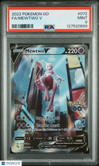 2022 Pokemon Go Mewtwo V #072 Foil Full Art FA PSA 9 Mint